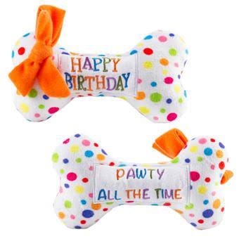 Happy Birthday Bone Dog Toy by Haute Diggity Dog - Small