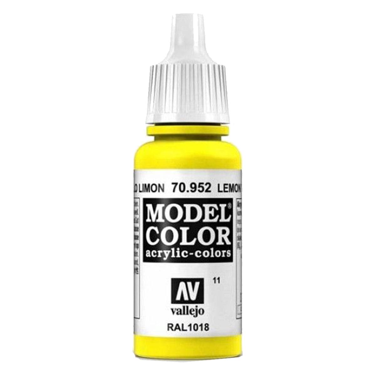 Vallejo Model Color Acrylic Paint - Lemon Yellow, 17ml