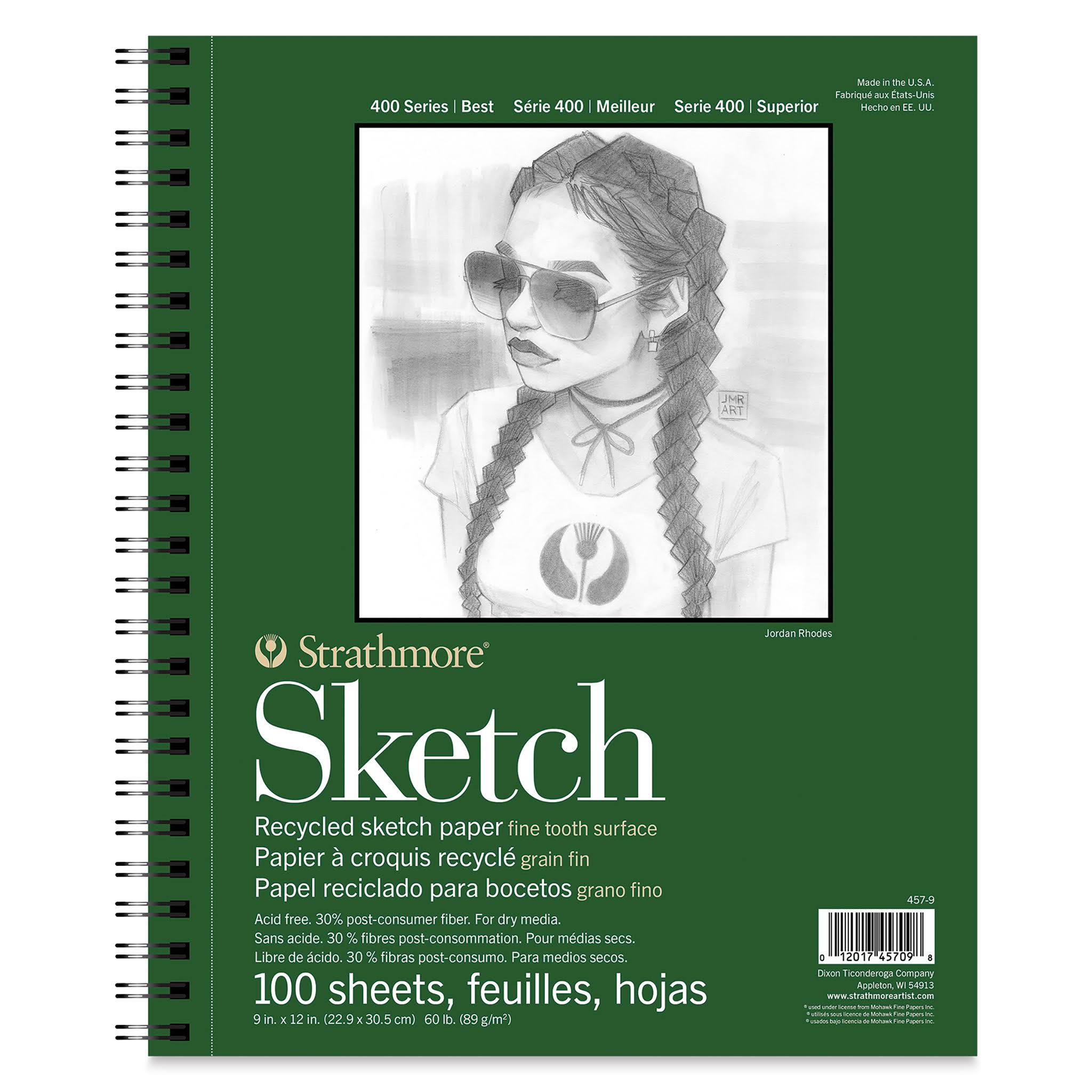 Strathmore Premium Recycled Sketch Book - 22.9cm x 30.5cm, 100 Sheets