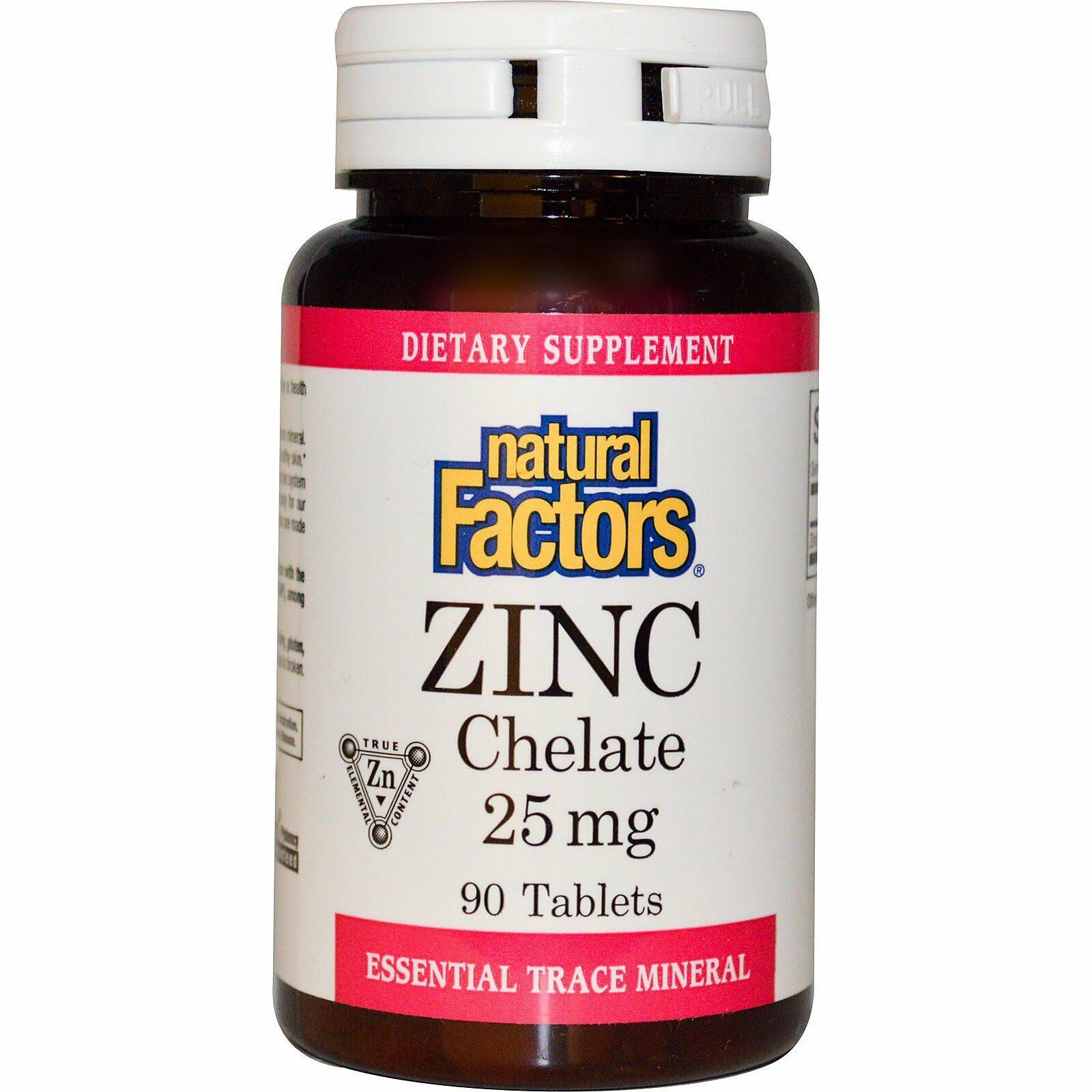Natural Factors Zinc Chelate - 90 Tablets, 25mg