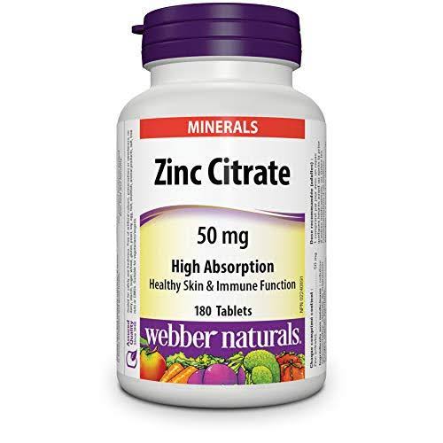 Webber Naturals Zinc Citrate Tablets - 50mg, x180