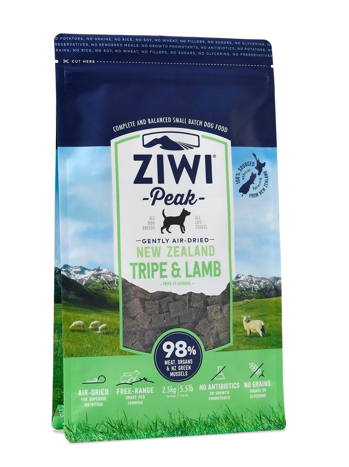 ZiwiPeak Air Dried Dog Food - Tripe & Lamb, 2.5kg