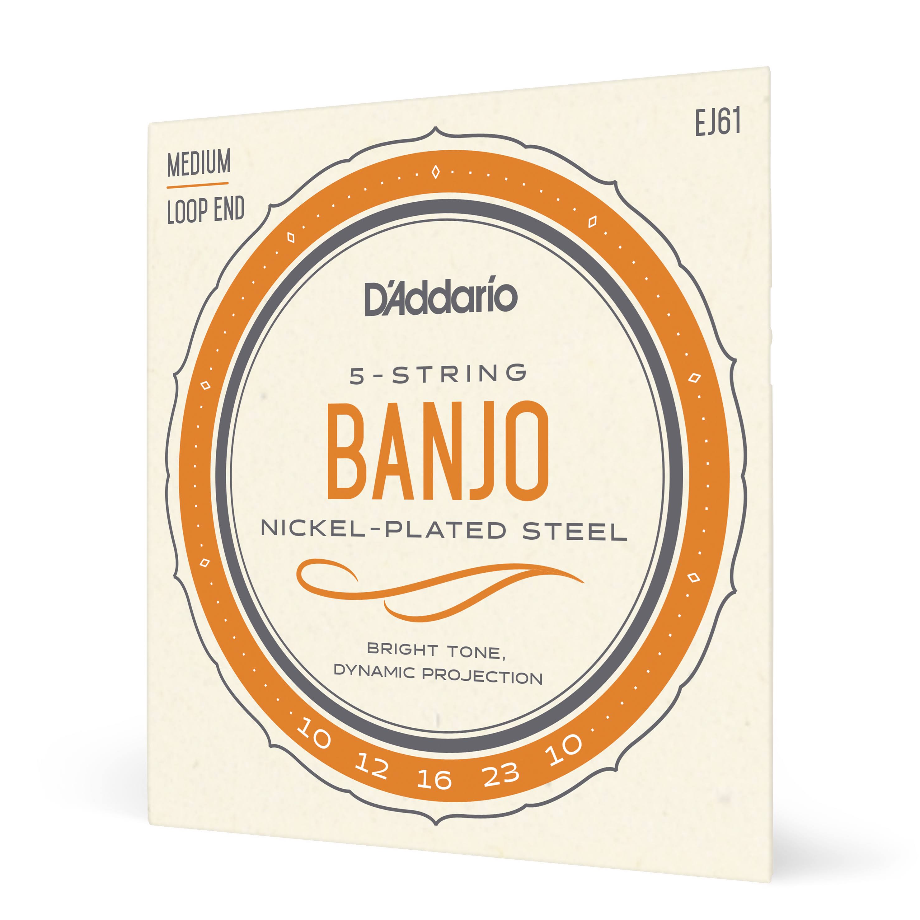 D'Addario EJ61 Nickel 5-String Banjo Strings - Medium