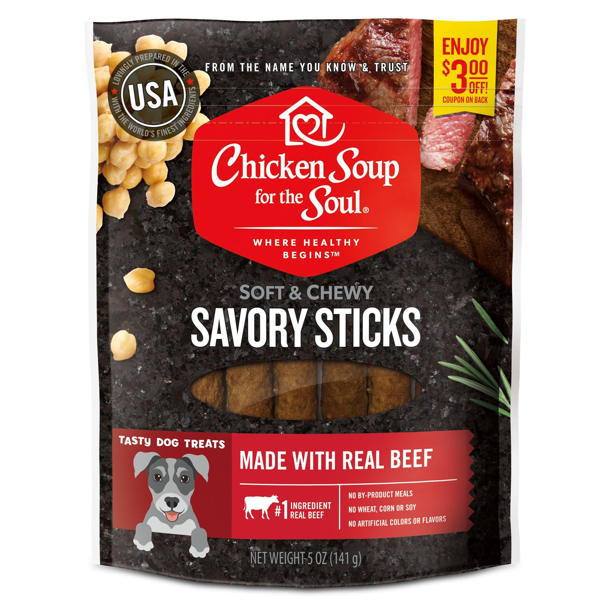 Chicken Soup for The Soul Savory Sticks Beef Dog Treats