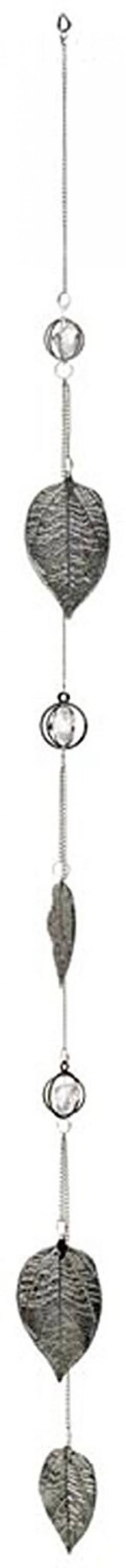 Silver Metal Hanging Leaf Garland Ornament - 110cm L