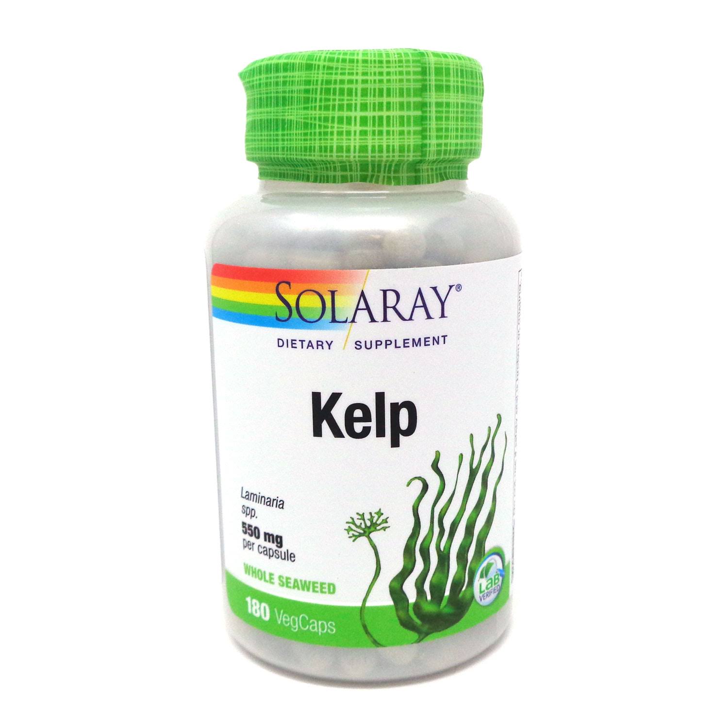 Solaray Kelp with Folic Acid 180 Vegetarian Capsules