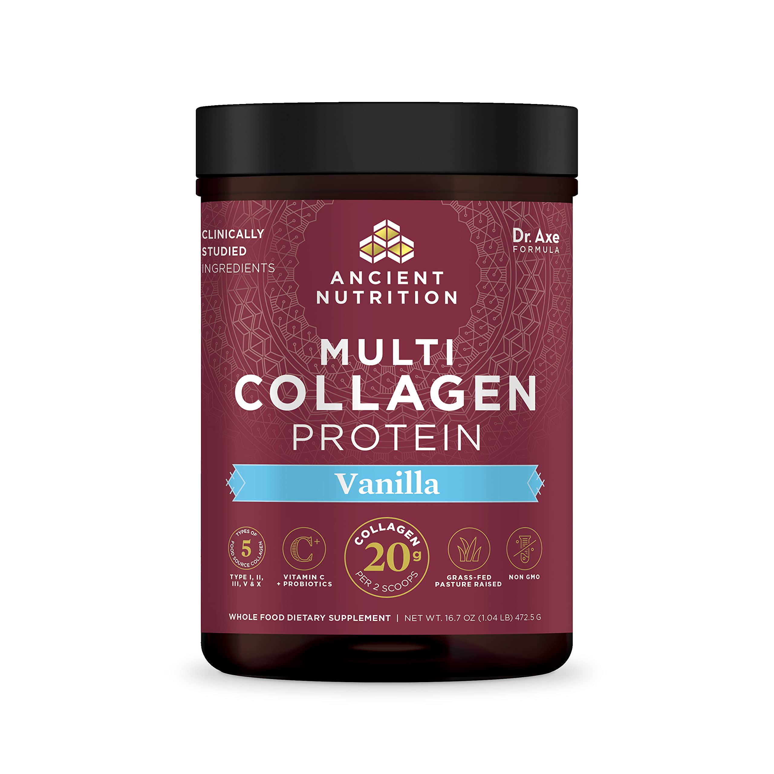 Ancient Nutrition Multi Collagen Protein Powder Vanilla 475 Grams
