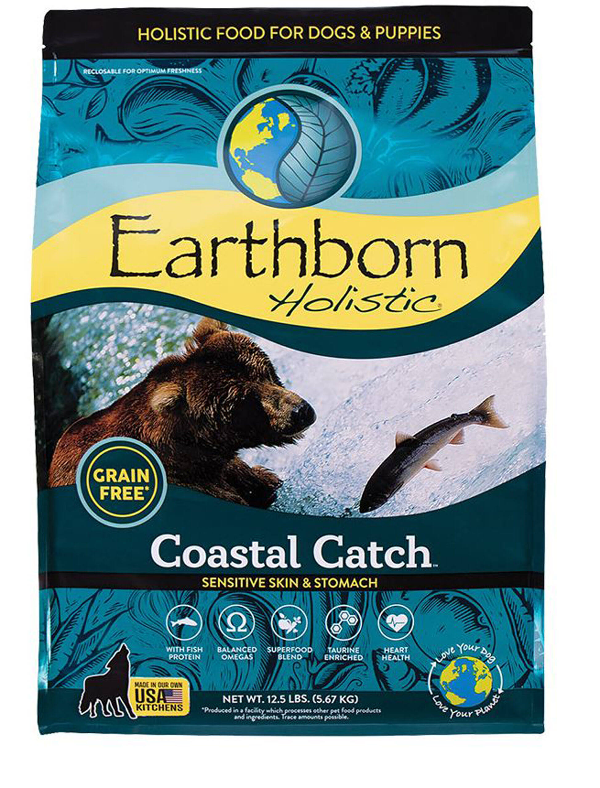 Earthborn Holistic Grain Free Coastal Catch Dry Dog Food 12.5 lb