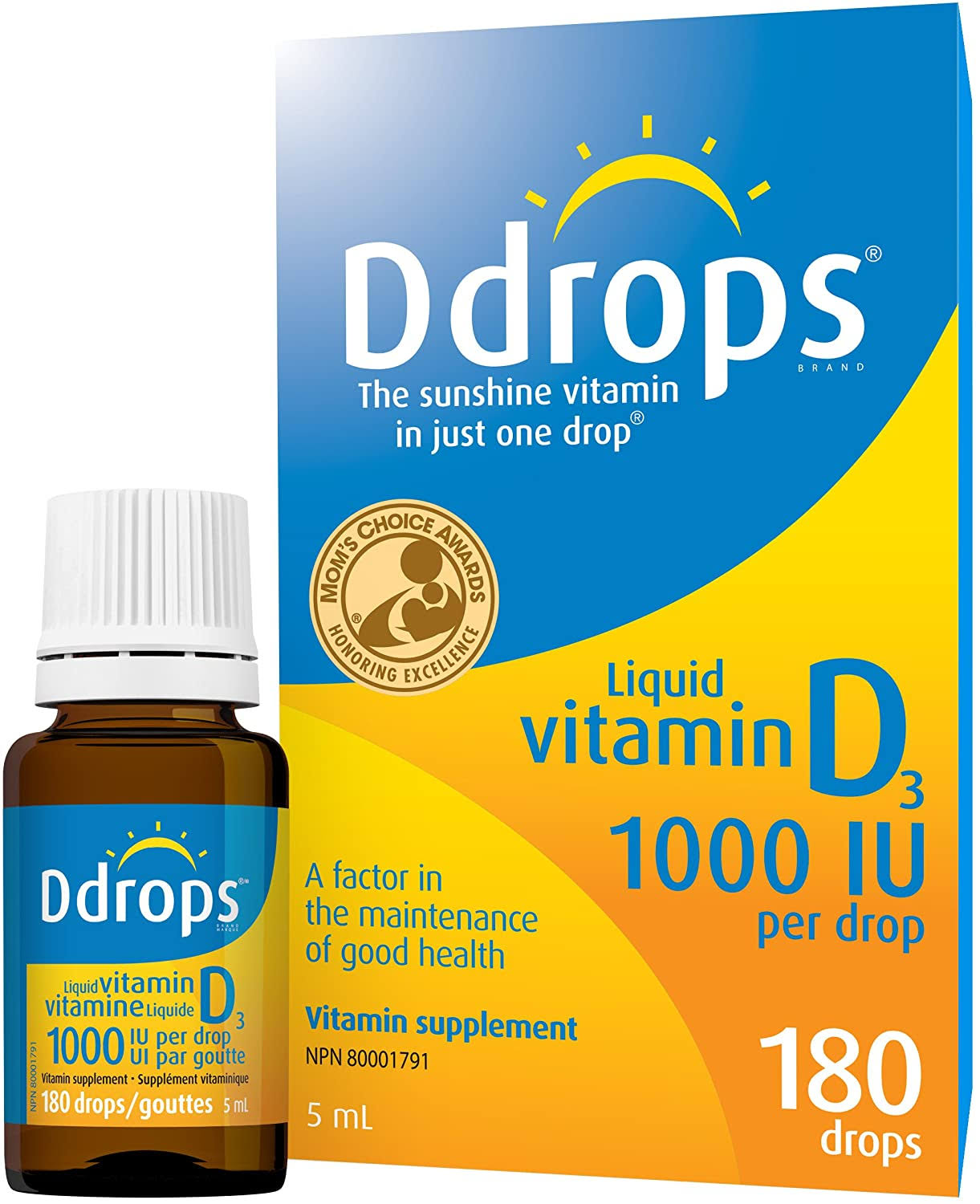 Ddrops Liquid Vitamin D3 Vitamin Supplement - 180 Drops