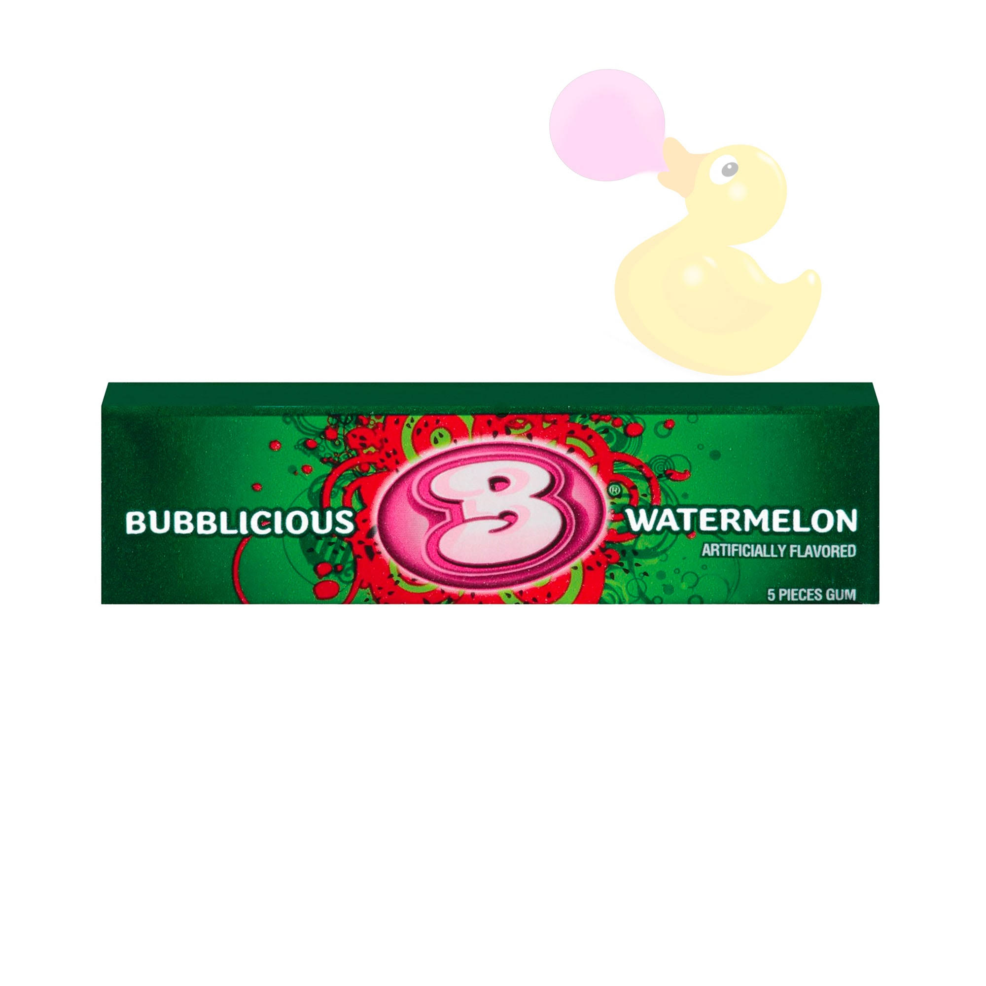 Bubblicious Bubble Gum - Watermelon, 5 Pieces