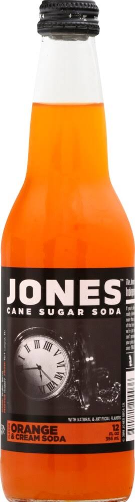 Jones Soda, Cane Sugar, Orange & Cream Flavor - 12 fl oz