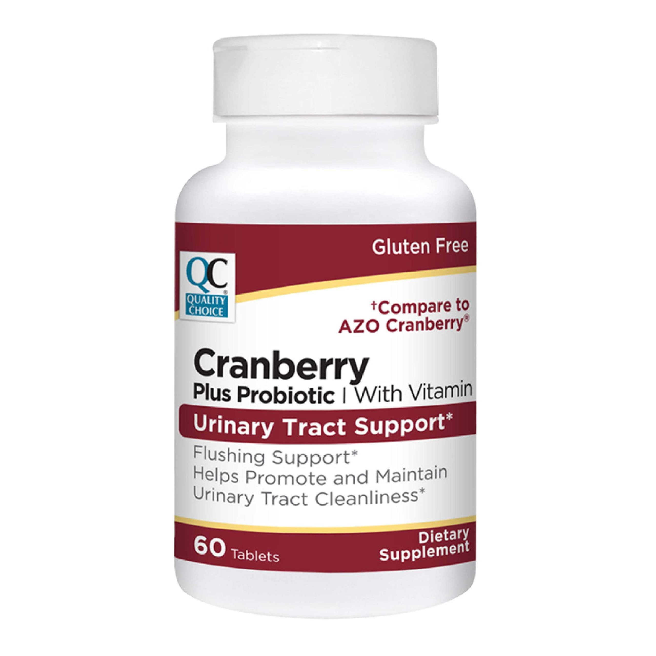 Quality Choice Cranberry Plus Probiotic with Vitamin C Urinary Tract Support Tablets 60 Count