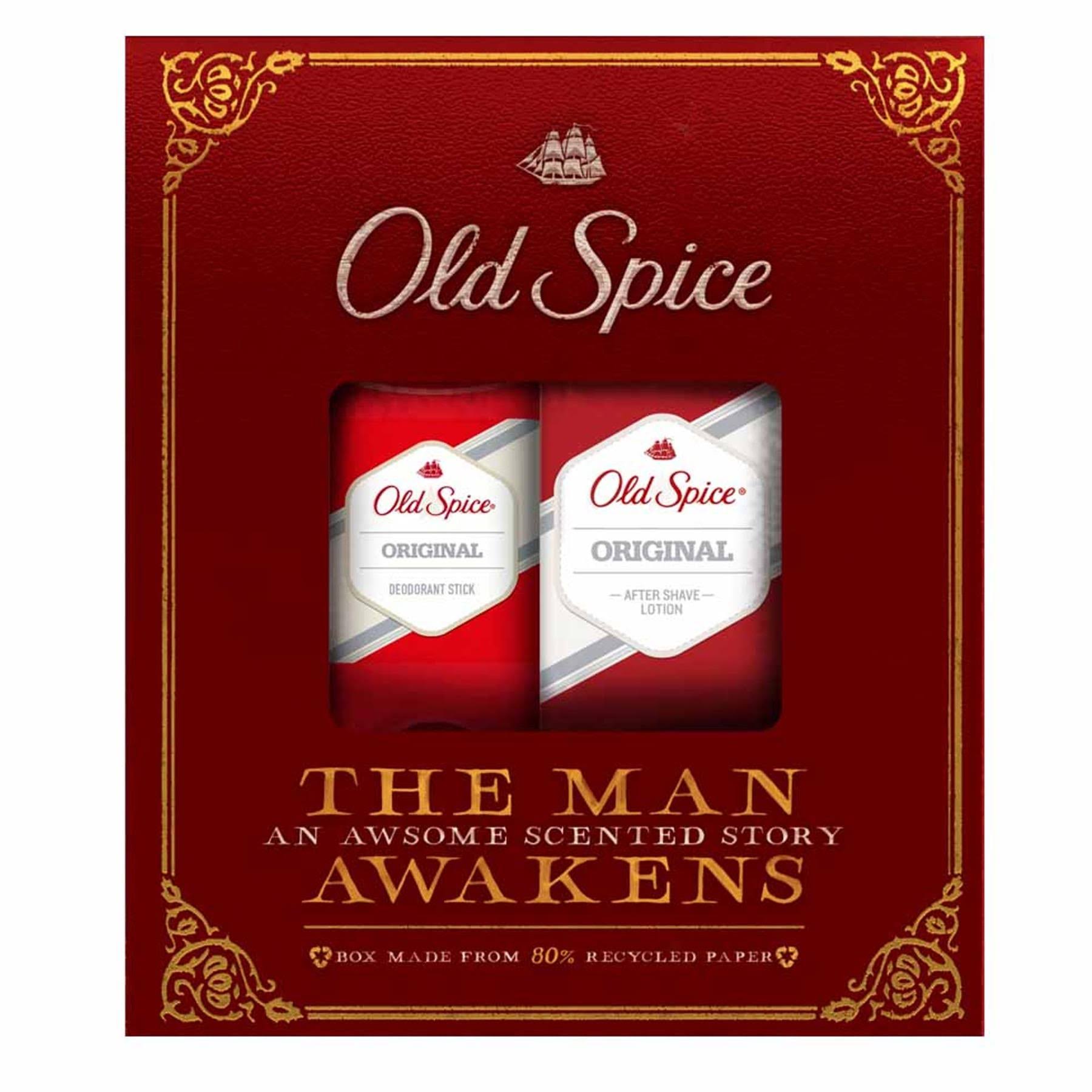 Old Spice Original Vintage Christmas Gift Set Deodorant Stick and After Shave Lotion