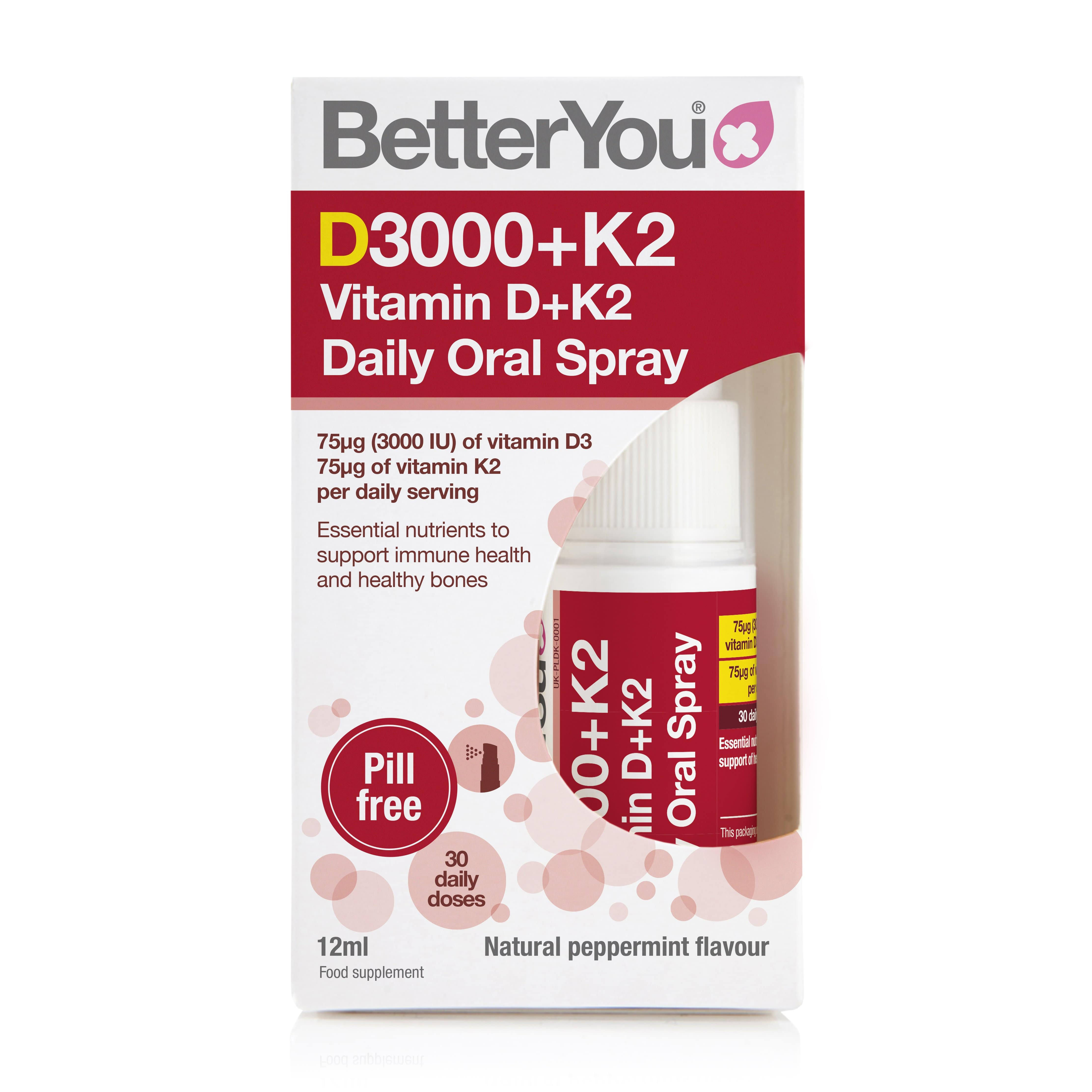 BetterYou Vitamin D + K2 Oral Spray 12ml