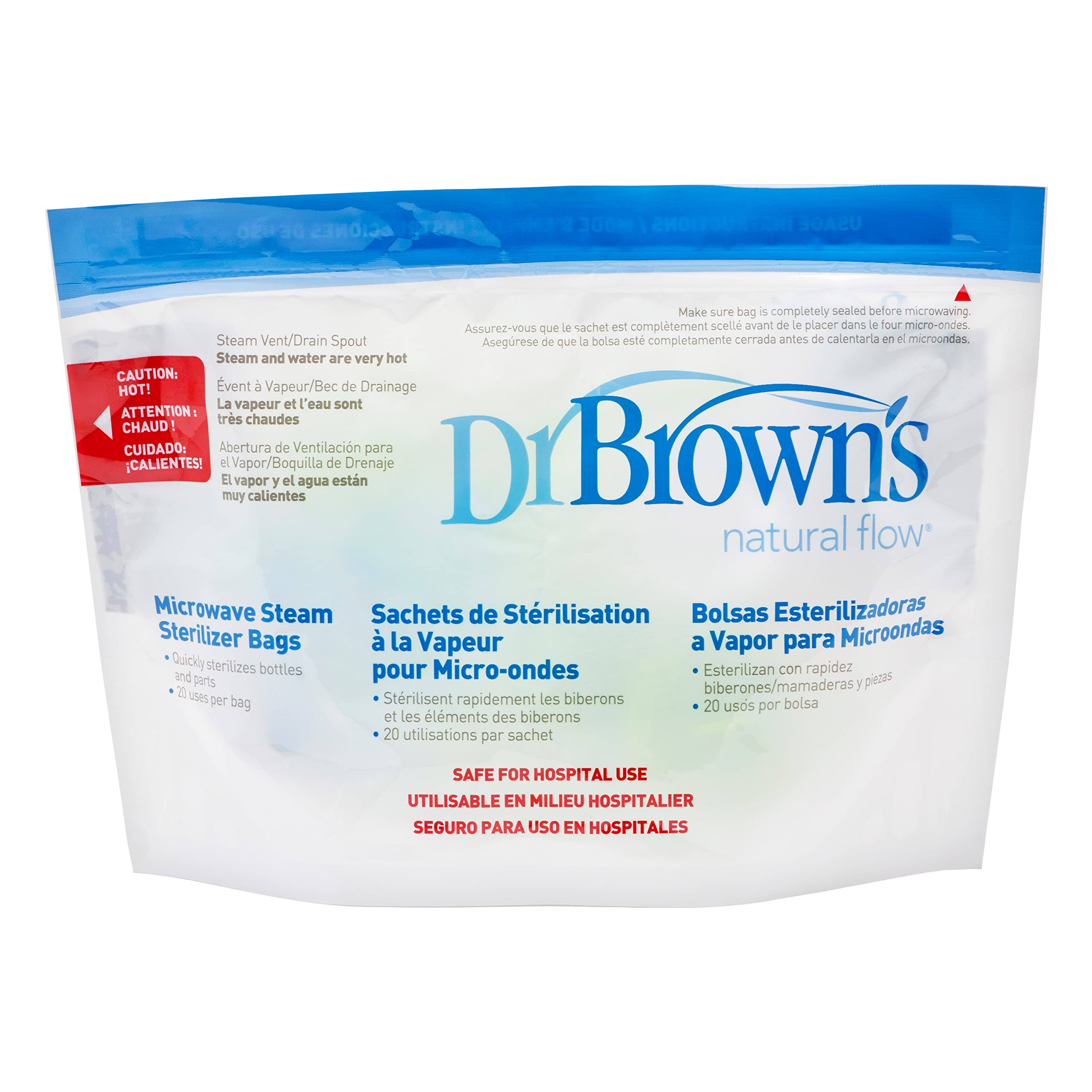 Dr Brown's Natural Flow Microwave Steam Sterilizer Bags - 5pcs
