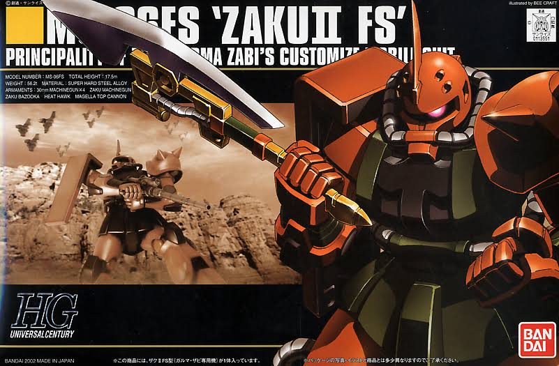 Bandai HGUC 034 Gundam MS-06FS Zaku II FS 1/144 Scale Kit