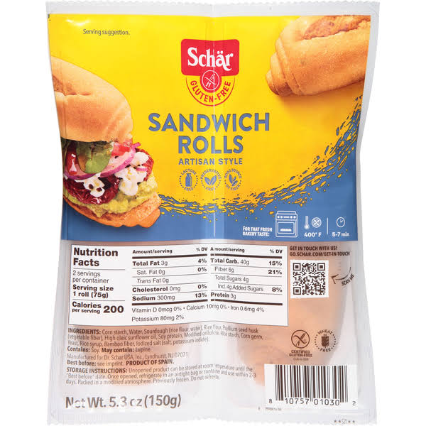 Shar Sub Sandwich Parbaked Roll - 5.3oz