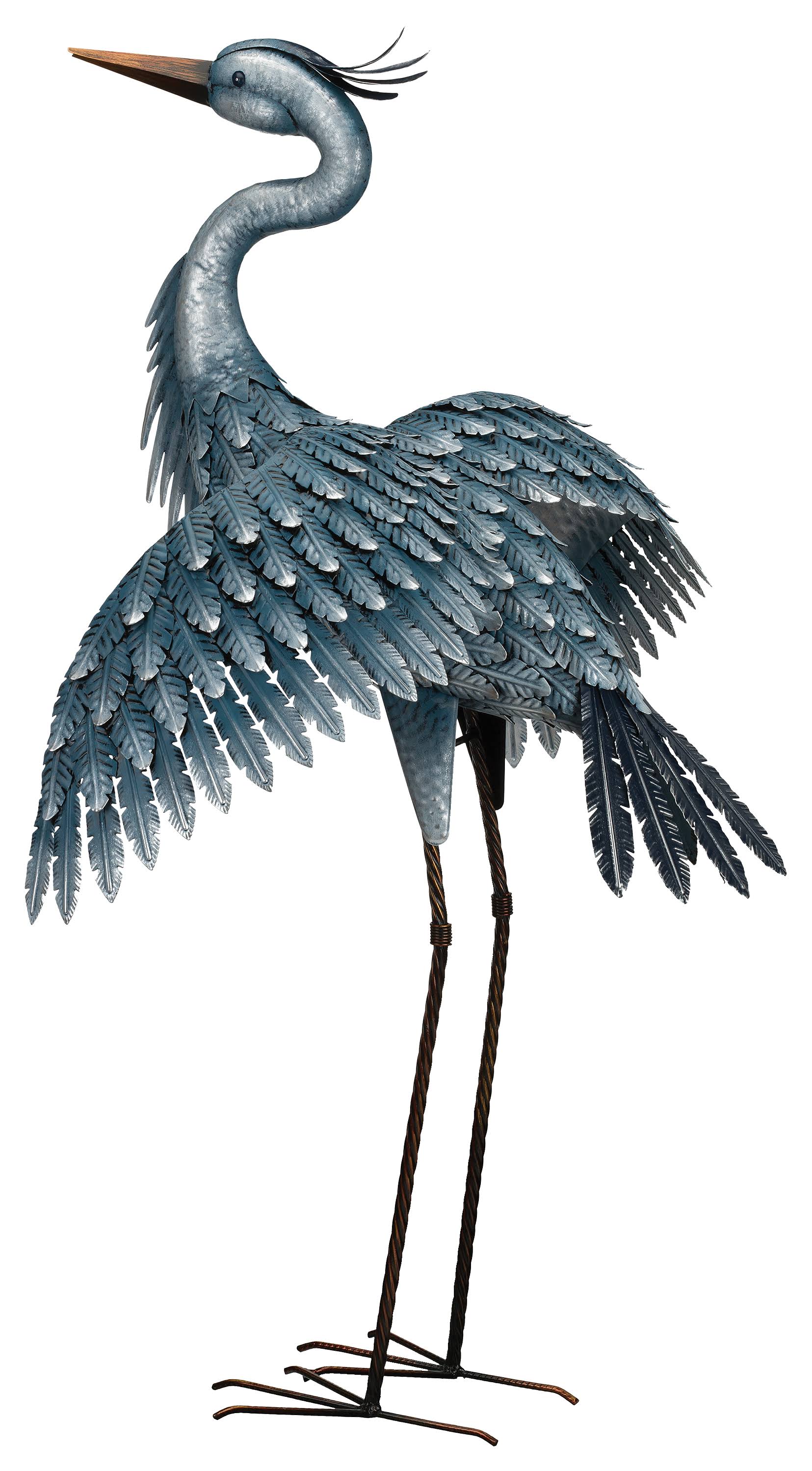 Regal Art and Gift Metallic Heron Wings Out Bird Statuary Ornament - Blue, 41"