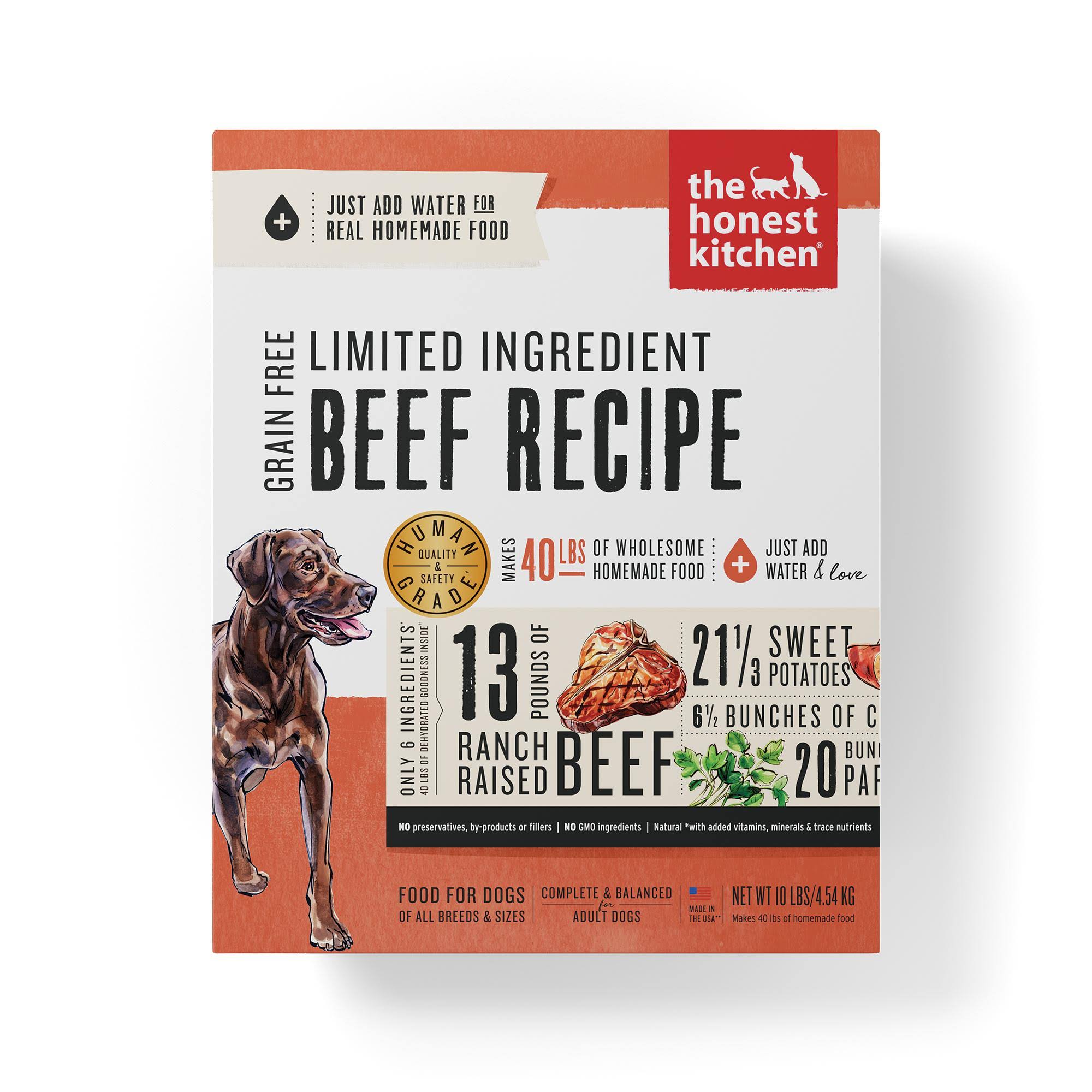 The Honest Kitchen Grain Free Limited Ingredient Beef Recipe Dehydrated Dog Food, 10lb