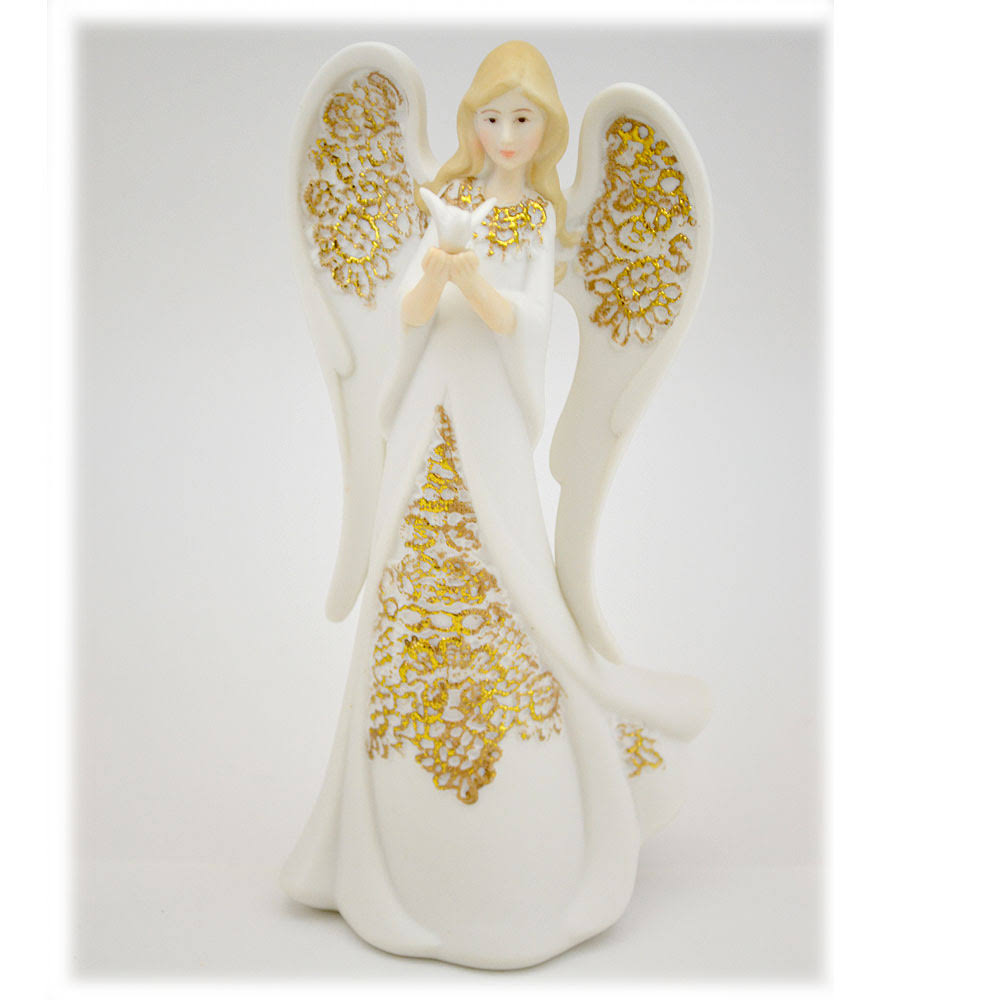 8.25"H Gilded Lace Angel by Roman