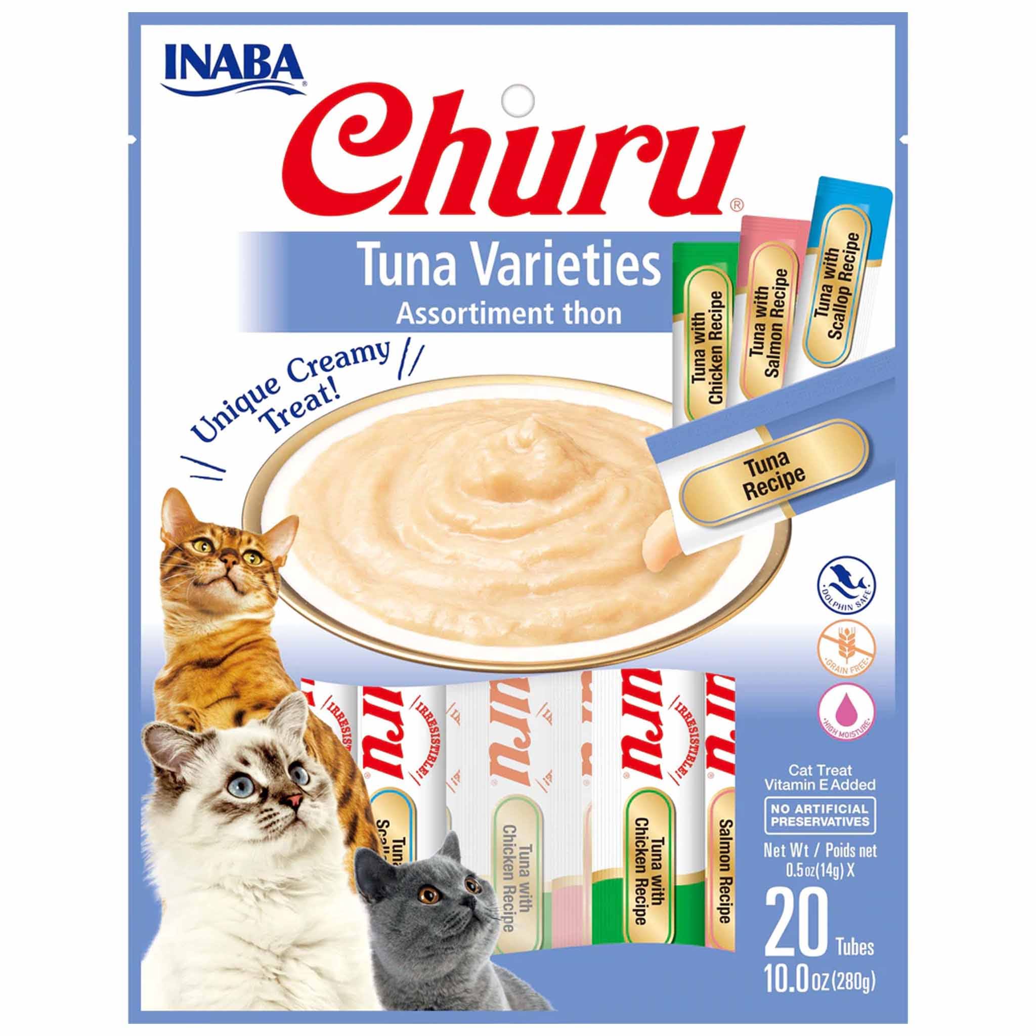 Inaba Churu Tuna Puree Cat Treats Variety Pack, 20 Count