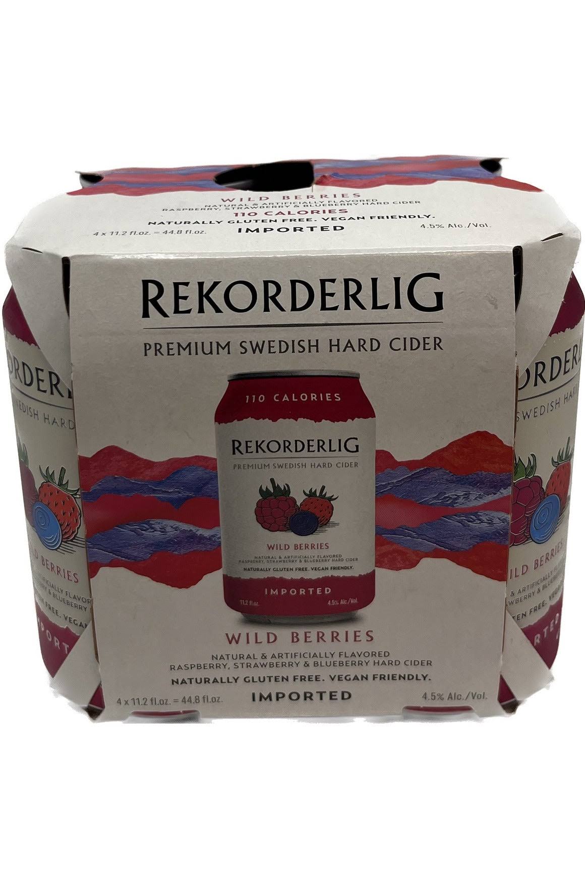 Rekorderlig Wild Berries Hard Cider - 4 pack, 11.15 fl oz cans