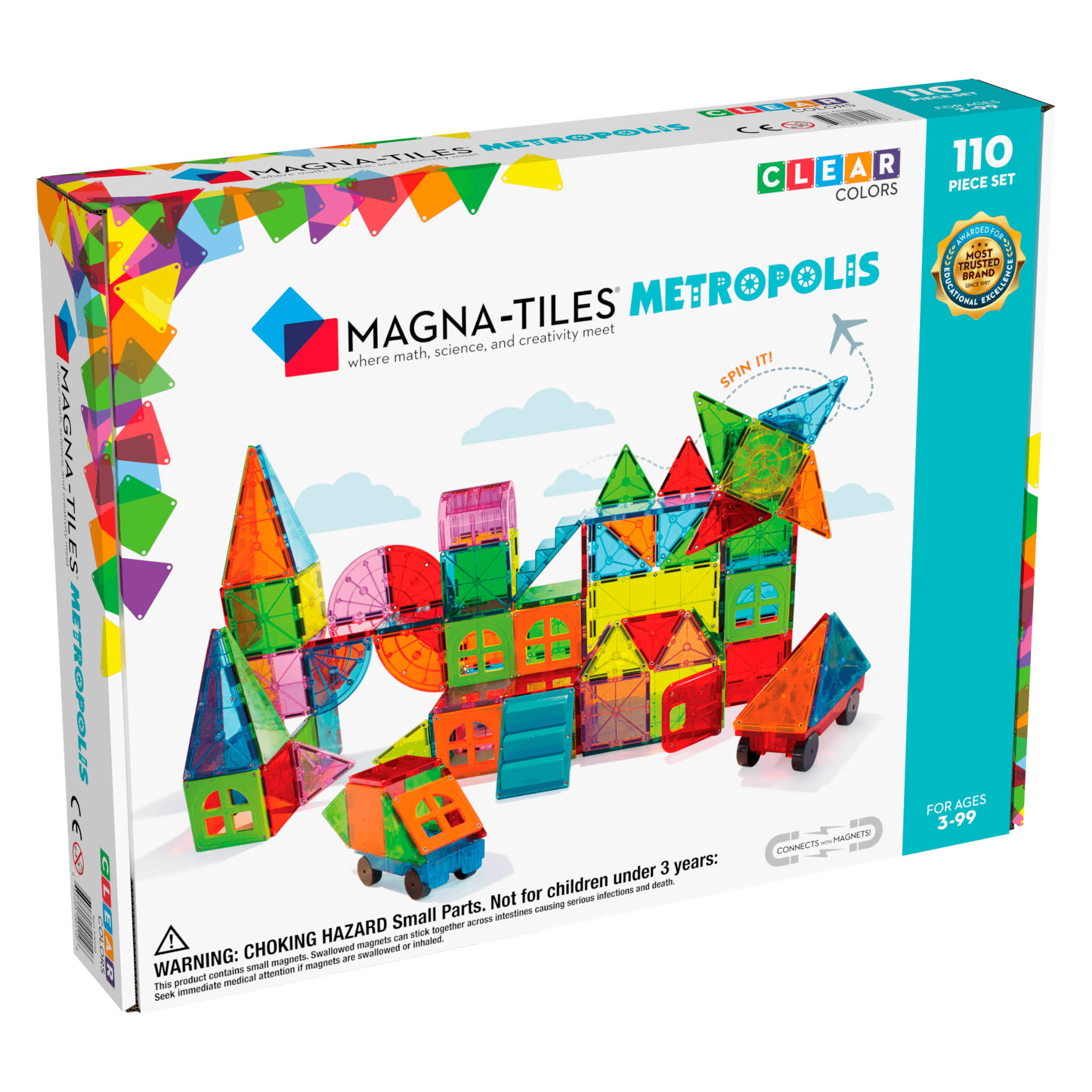 Magna Tiles Metropolis 110 Piece Set - 3D Magnetic Building Tiles