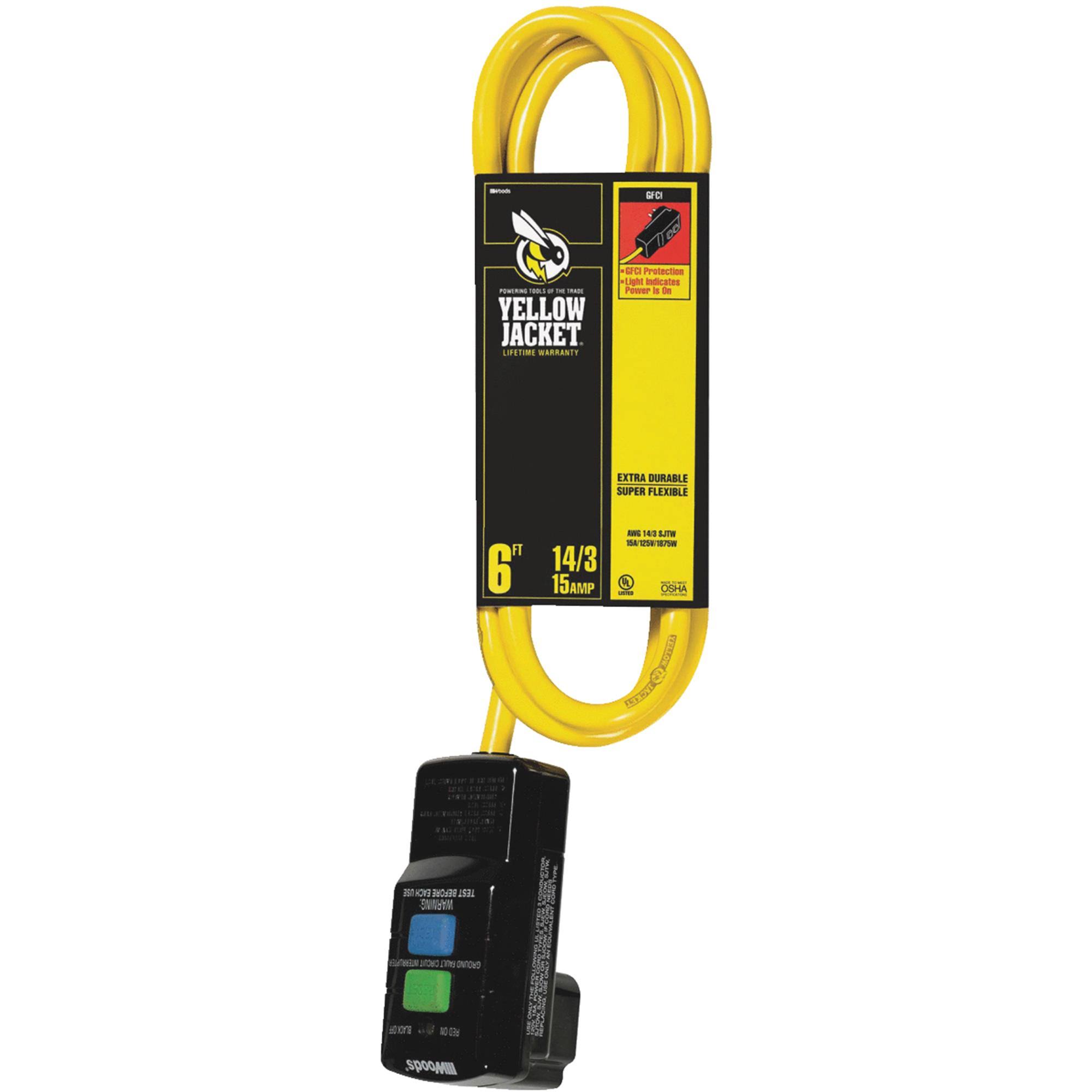 Coleman 2879 Extension Cord - Yellow, 6', 125V