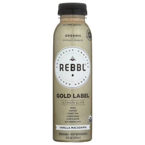 REBBL Organic Elixir Gold Label, Vanilla Macadamia - 12 Fluid Ounces - Common Market Food Co-op - Delivered by Mercato