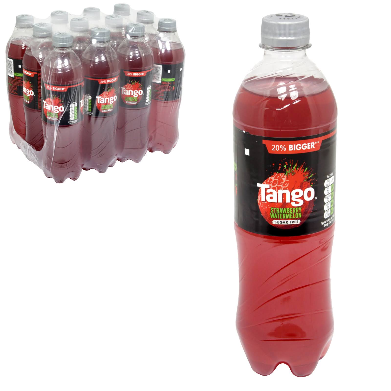 Tango Sugar Free Strawberry & Watermelon 600ml x12 (Pack of 12)