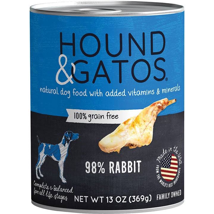 Hound & Gatos Rabbit Canned Dog Food, 12/13 oz