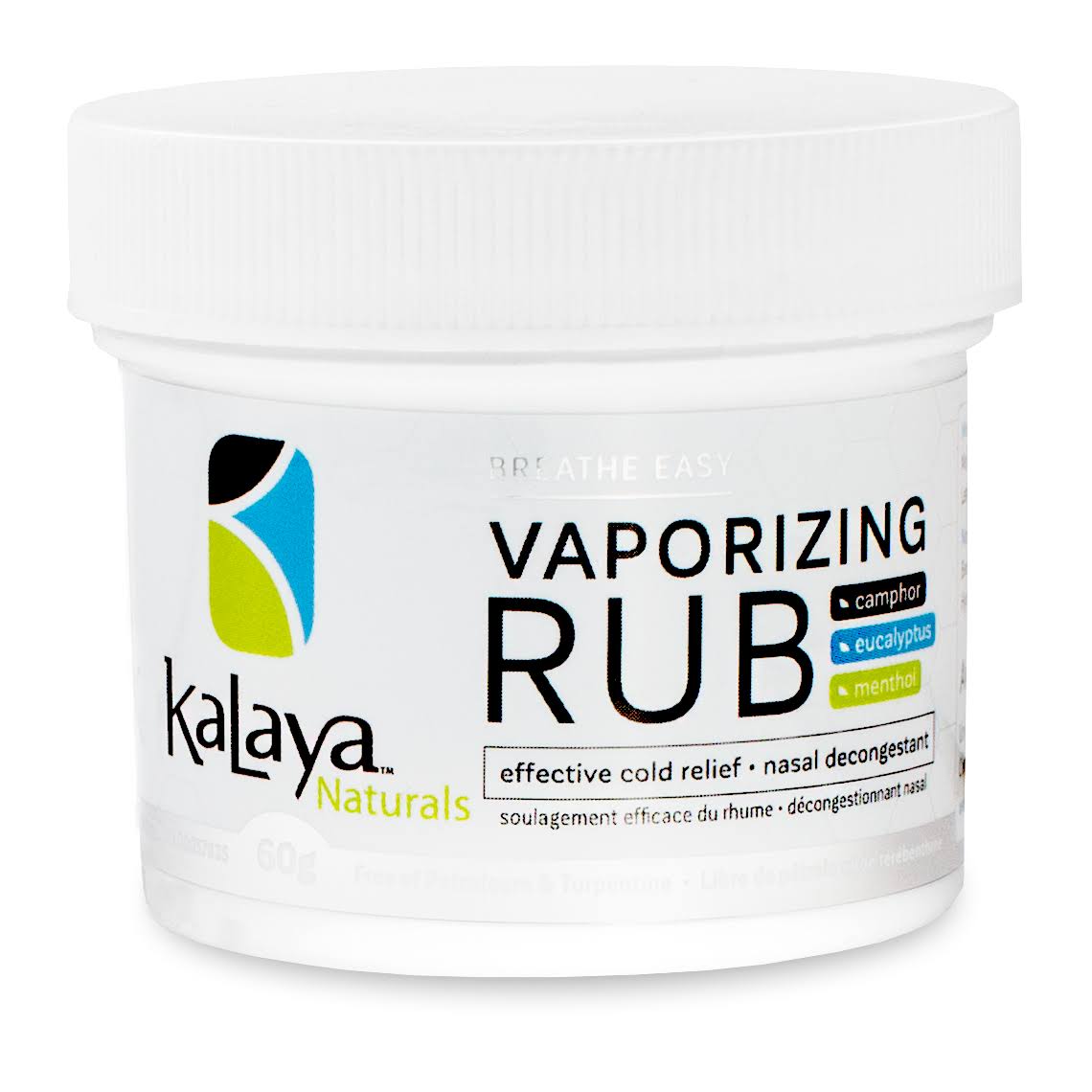 Kalaya Naturals Breathe Easy vaporizing Rub - 60g