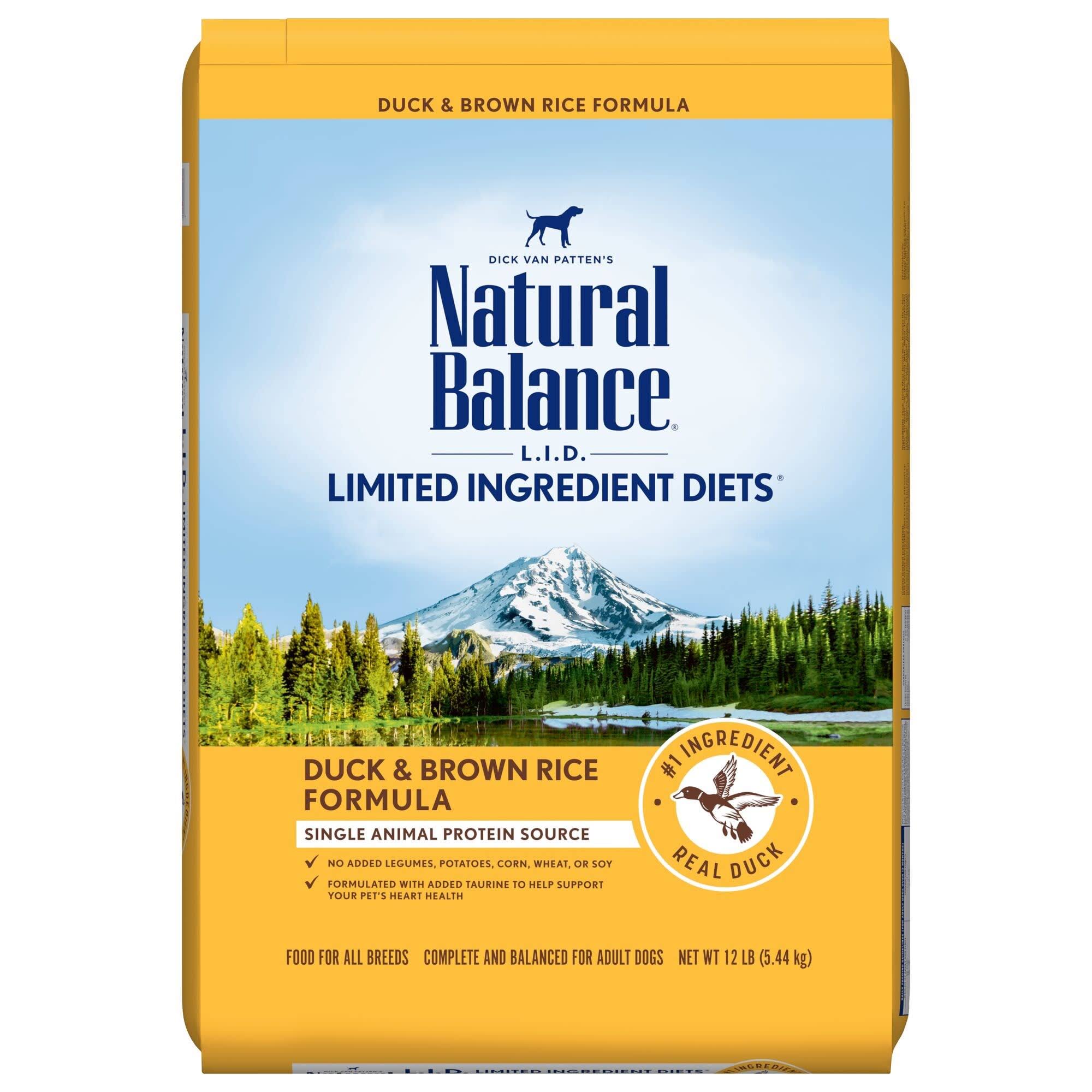 Natural Balance Limited Ingredient Diets Dog Food, Duck & Brown Rice Formula - 12 lb
