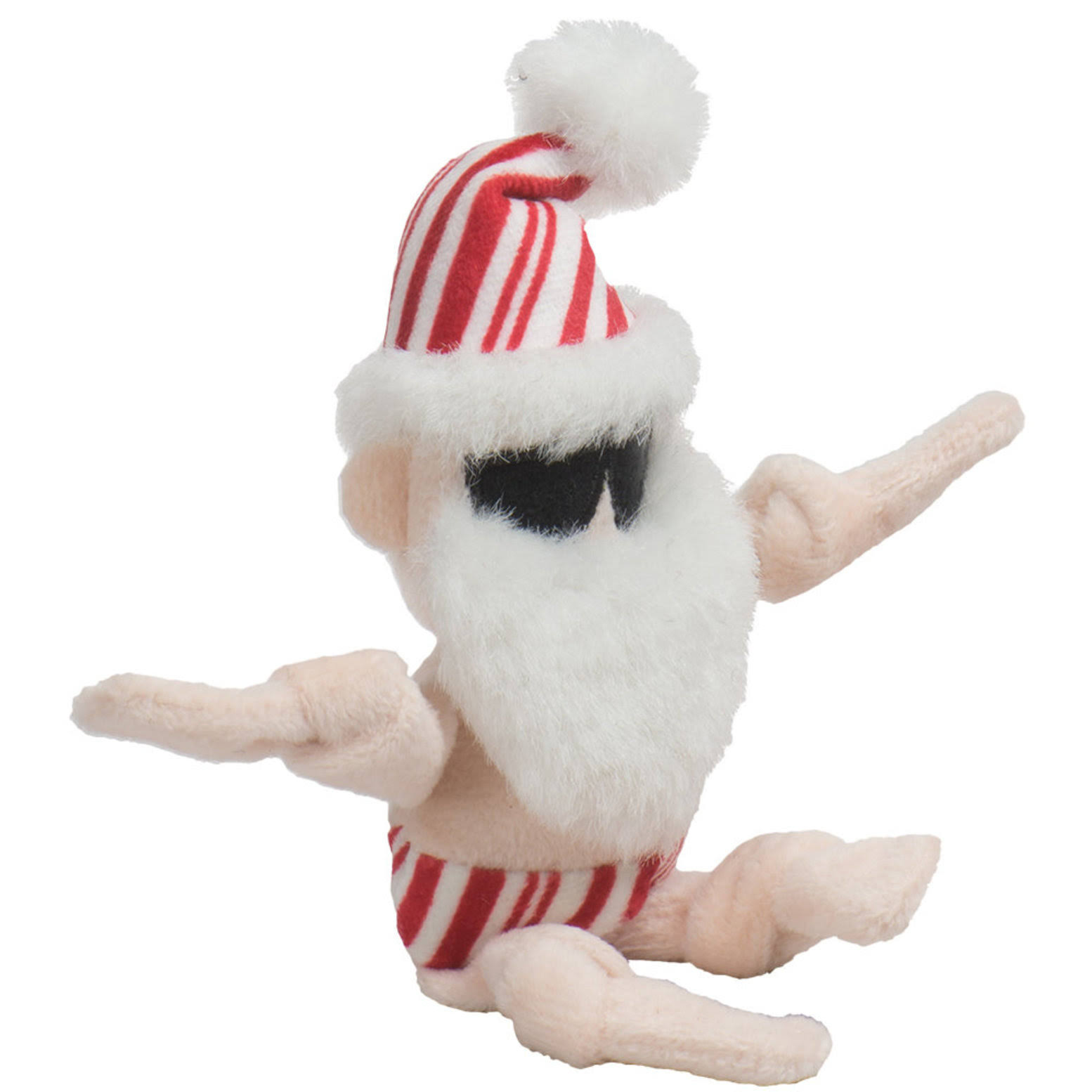 Huggle Hounds Peppermint Collection Squooshie - Beach Bum Santa | Dog Toy | Size: Large