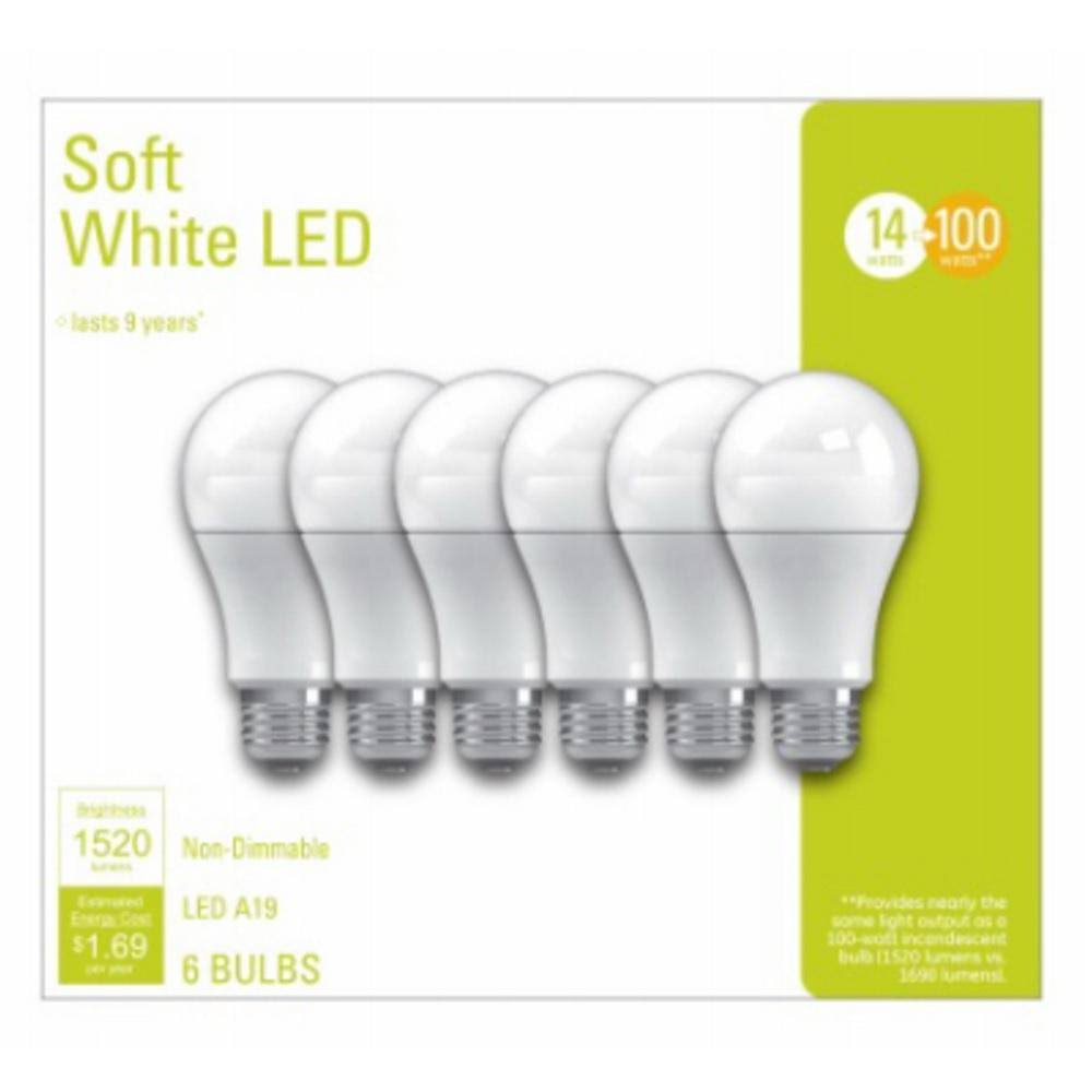GE 6-Pack LED A19 Soft White 14W Light Bulbs 93098309