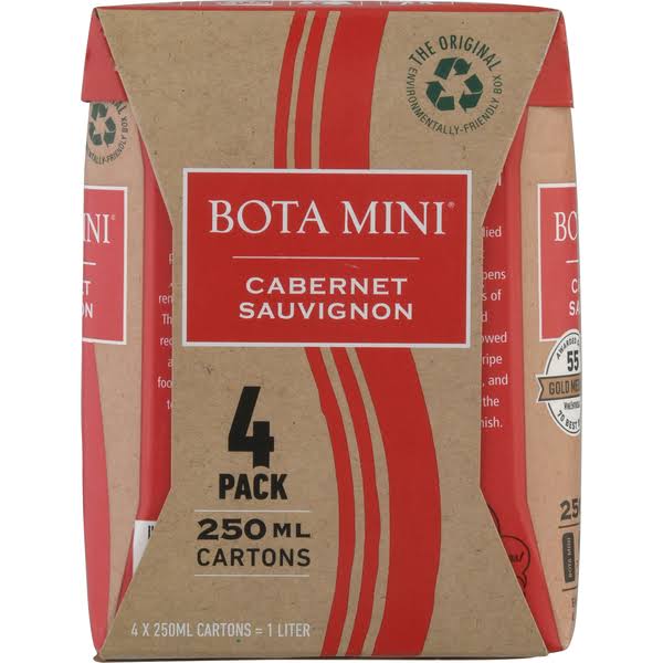 Bota Box Cabernet Sauvignon, California, 4 Pack - 250 ml
