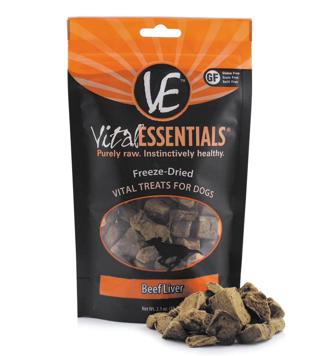 Vital Essentials Freeze Dried Dog Treats, Beef Liver 2.1 oz