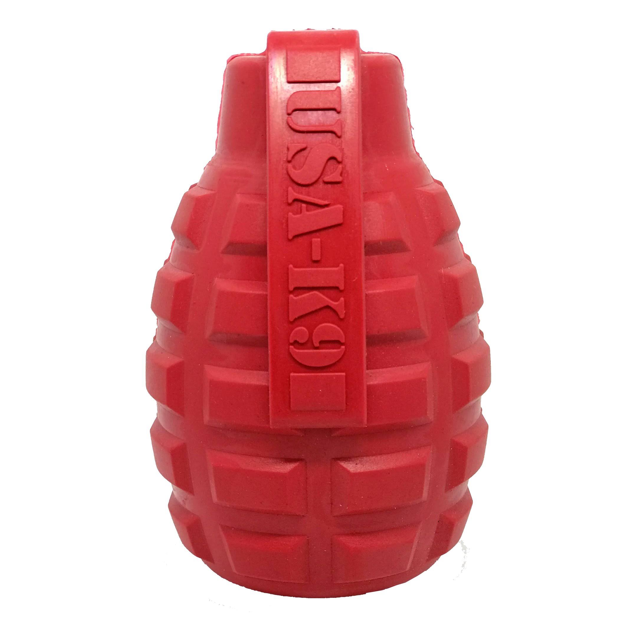 USA-K9 Grenade Rubber Treat Dispensing & Chew Toy, Large / Red