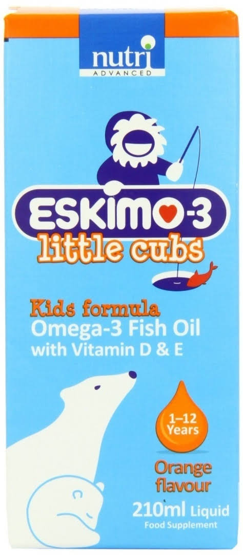 Eskimo-3 Little Cubs Kids Formula Omega-3 Fish Oil - Orange, 1-12 Years, 210ml