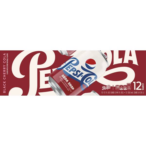 Pepsi-Cola Soda Shop Black Cherry Soda 12 Cans / 12 fl oz
