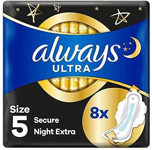 Always Ultra Sanitary Towels Pads Secure Night Extra - 8 Pads