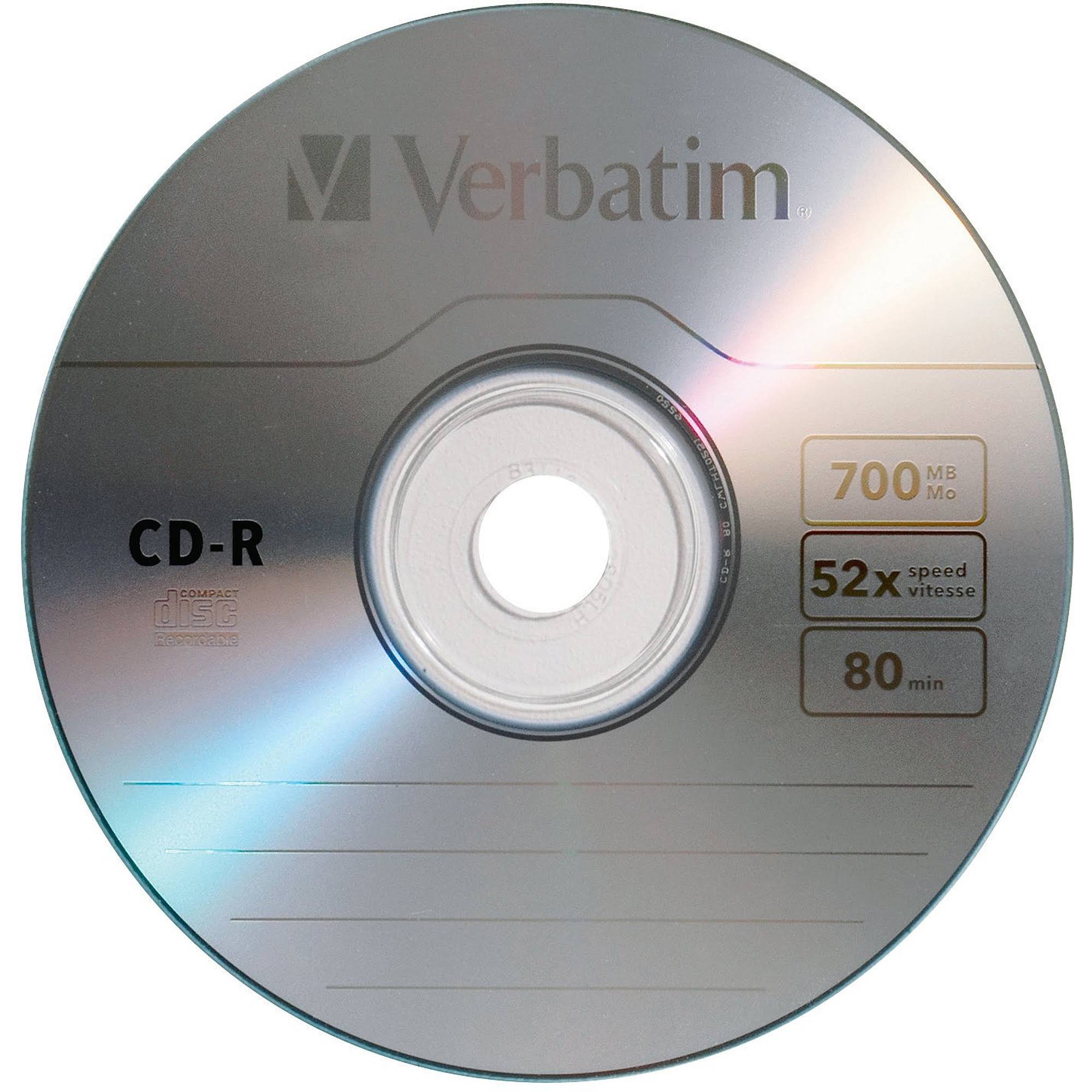 Verbatim CD-R Recordable Disc - Pack of 10, 700mb, 80 Minute