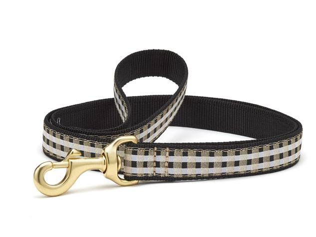 Up Country BGCLFLW 6 ft. Wide Black Gilt Check Lead for Pet