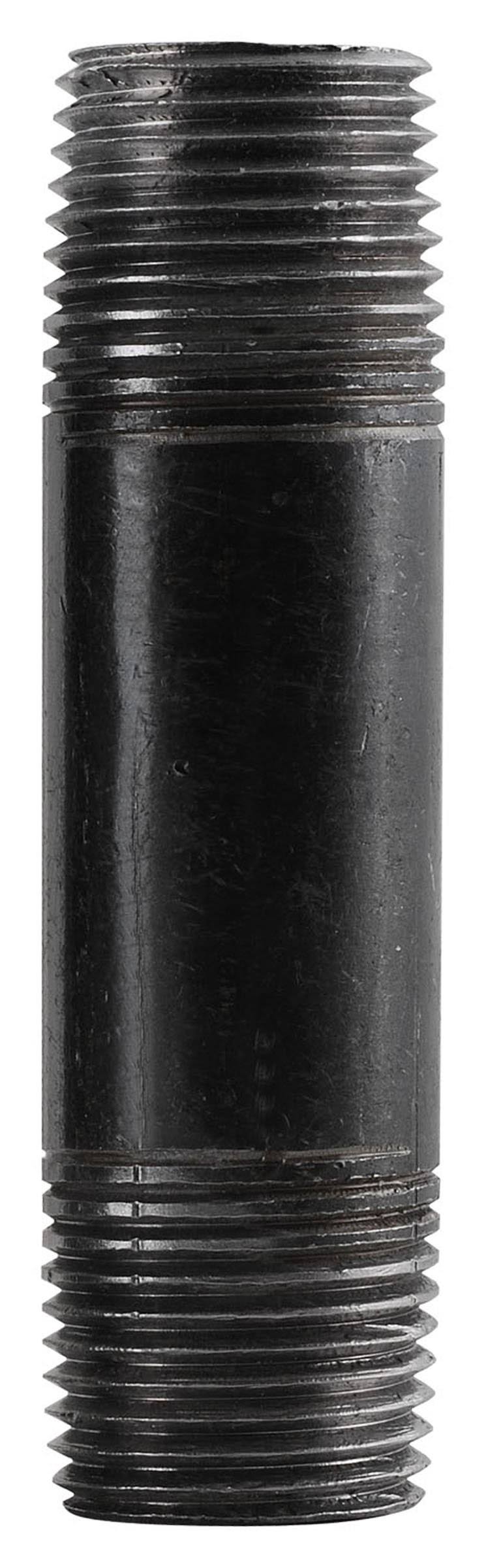 LDR 300 Black Steel Pipe Nipple - 1 1/4" x 6"