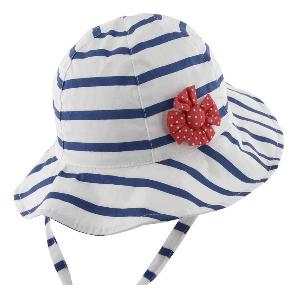 Millymook Baby Girls Skipper Sun Hat - Blue/White Stripe