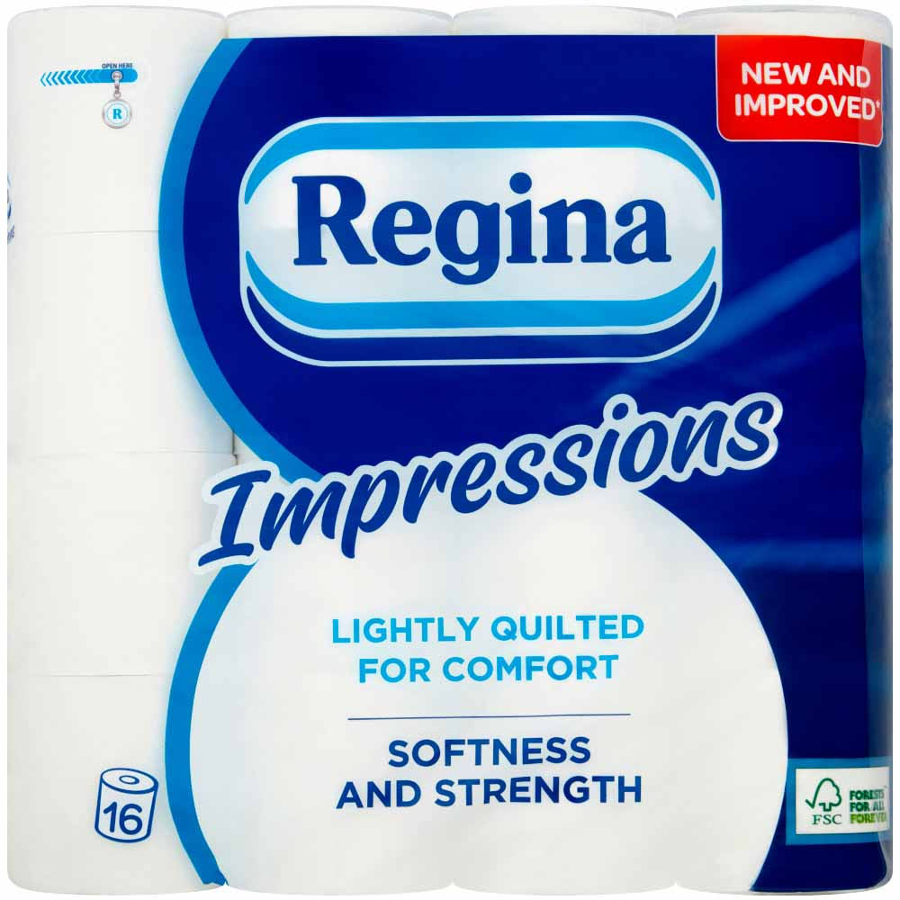 Regina Impressions Toilet Tissue 16 Rolls 3 Ply Paper