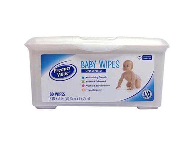 Premier Value Unscented Baby Wipes Tub
