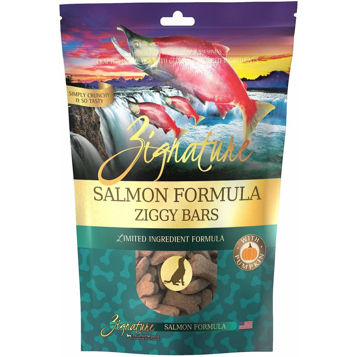 Zignature Salmon Formula Ziggy Bars Dog Treats, 12-oz