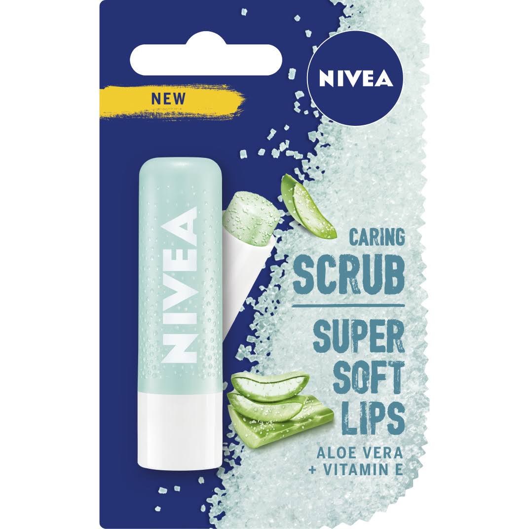 Nivea Caring Scrub Lip Balm Aloe Vera 5.5ml