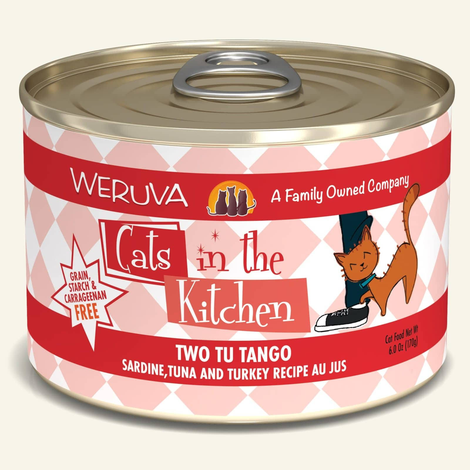 Weruva Cats in The Kitchen Grain-Free Two Tu Tango Sardine, Tuna & Turkey Recipe Wet Cat Food, 180ml, 24 CT | Cats | 30 Day Money Back Guarantee